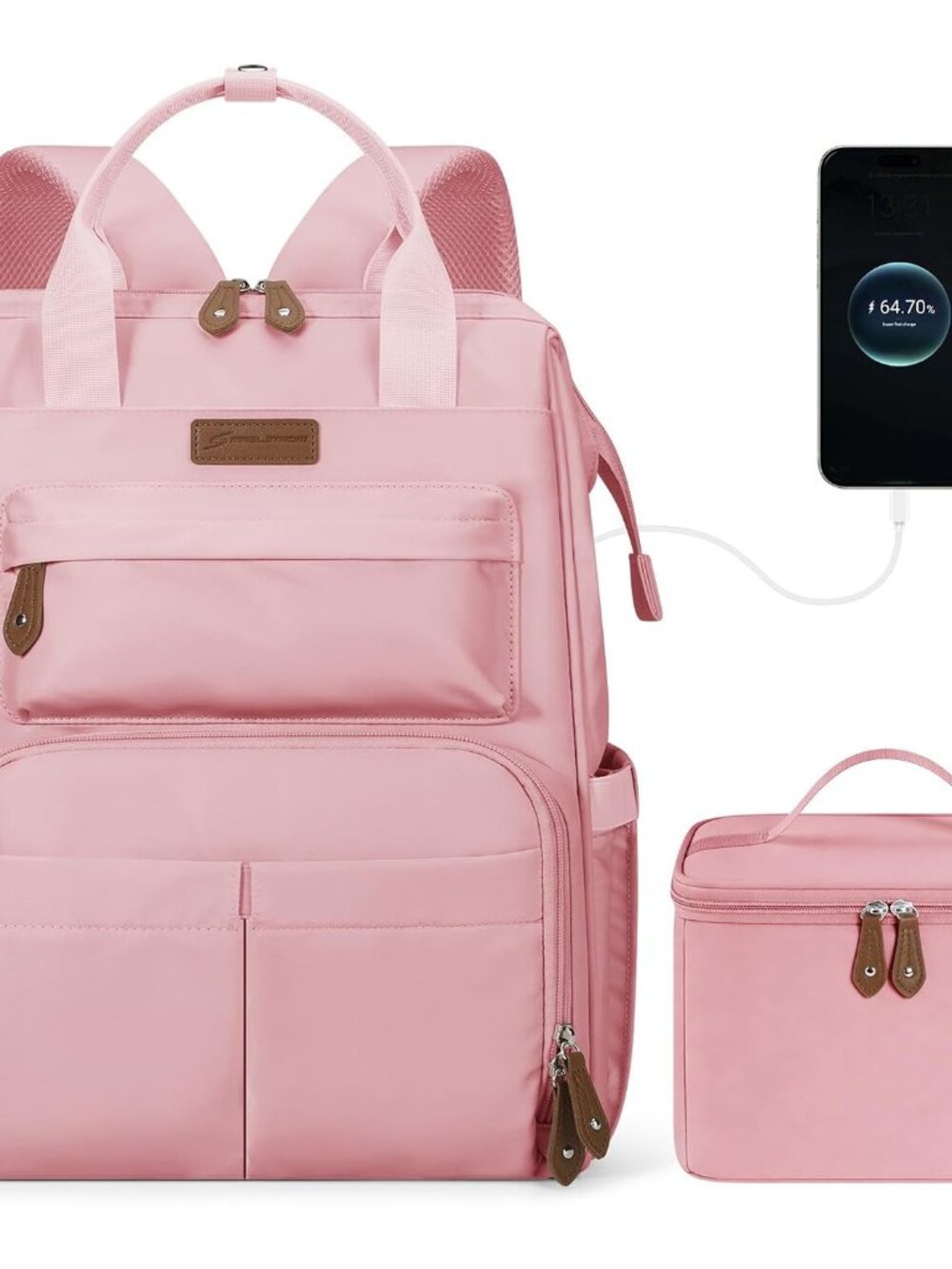 Versatile 17-Inch Laptop Backpack with Insulated Lunch Box & Charging Port